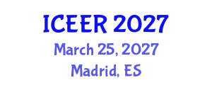 International Conference on Energy Efficiency and Renewables (ICEER) March 25, 2027 - Madrid, Spain