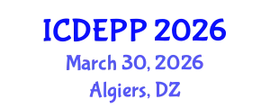 International Conference on Development Economics, Policies and Practices (ICDEPP) March 30, 2026 - Algiers, Algeria