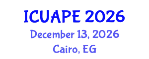 International Conference on Urban Air Pollution and Environment (ICUAPE) December 13, 2026 - Cairo, Egypt