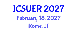 International Conference on Sustainable Urbanism and Environmental Resilience (ICSUER) February 18, 2027 - Rome, Italy