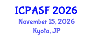 International Conference on Precision Agriculture and Satellite Farming (ICPASF) November 15, 2026 - Kyoto, Japan