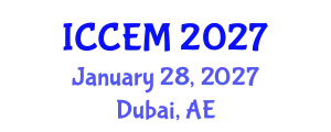 International Conference on Coastal Engineering and Modelling (ICCEM) January 28, 2027 - Dubai, United Arab Emirates