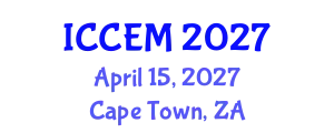 International Conference on Coastal Engineering and Modelling (ICCEM) April 15, 2027 - Cape Town, South Africa