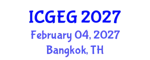 International Conference on Geology and Engineering Geology (ICGEG) February 04, 2027 - Bangkok, Thailand