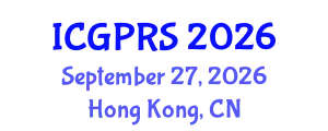 International Conference on Geomatics, Photogrammetry and Remote Sensing (ICGPRS) September 27, 2026 - Hong Kong, China