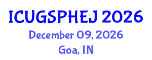 International Conference on Urban Green Space, Public Health, and Environmental Justice (ICUGSPHEJ) December 09, 2026 - Goa, India