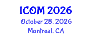 International Conference on Obesity Medicine (ICOM) October 28, 2026 - Montreal, Canada