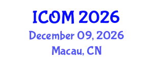 International Conference on Obesity Medicine (ICOM) December 09, 2026 - Macau, China
