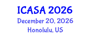 International Conference on Applied Statistics and Analytics (ICASA) December 20, 2026 - Honolulu, United States