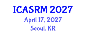 International Conference on Applied Statistics and Research Methods (ICASRM) April 17, 2027 - Seoul, Republic of Korea