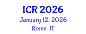 International Conference on Rheology (ICR) January 12, 2026 - Rome, Italy