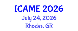 International Conference on Advances in Mathematical Education (ICAME) July 24, 2026 - Rhodes, Greece