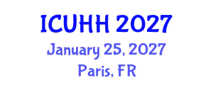 International Conference on Urban Hydrology and Hydraulics (ICUHH) January 25, 2027 - Paris, France