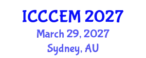 International Conference on Construction and Civil Engineering Management (ICCCEM) March 29, 2027 - Sydney, Australia