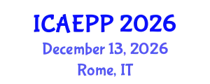 International Conference on Agricultural Entomology and Plant Pathology (ICAEPP) December 13, 2026 - Rome, Italy