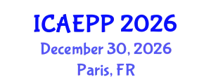 International Conference on Agricultural Entomology and Plant Pathology (ICAEPP) December 30, 2026 - Paris, France