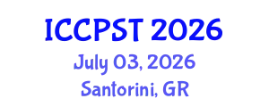 International Conference on Chemical Process Safety and Toxicology (ICCPST) July 03, 2026 - Santorini, Greece