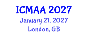 International Conference on Mathematical Analysis and Applications (ICMAA) January 21, 2027 - London, United Kingdom