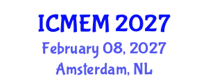International Conference on Marine Environmental Modeling (ICMEM) February 08, 2027 - Amsterdam, Netherlands