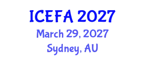International Conference on Economics, Finance and Accounting (ICEFA) March 29, 2027 - Sydney, Australia