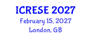 International Conference on Renewable Energy and Sustainable Environment (ICRESE) February 15, 2027 - London, United Kingdom