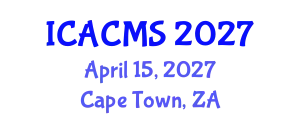 International Conference on Applied Chemistry and Materials Science (ICACMS) April 15, 2027 - Cape Town, South Africa