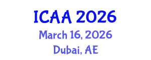 International Conference on Aeronautics and Aeroengineering (ICAA) March 16, 2026 - Dubai, United Arab Emirates