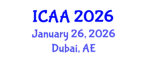International Conference on Aeronautics and Aeroengineering (ICAA) January 26, 2026 - Dubai, United Arab Emirates