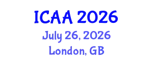 International Conference on Aeronautics and Aeroengineering (ICAA) July 26, 2026 - London, United Kingdom