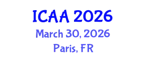 International Conference on Aeronautics and Aeroengineering (ICAA) March 30, 2026 - Paris, France