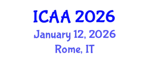 International Conference on Aeronautics and Aeroengineering (ICAA) January 12, 2026 - Rome, Italy