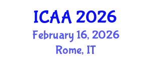 International Conference on Aeronautics and Aeroengineering (ICAA) February 16, 2026 - Rome, Italy