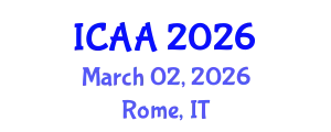 International Conference on Aeronautics and Aeroengineering (ICAA) March 02, 2026 - Rome, Italy