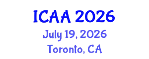 International Conference on Aeronautics and Aeroengineering (ICAA) July 19, 2026 - Toronto, Canada