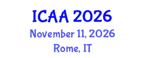 International Conference on Aeronautics and Aeroengineering (ICAA) November 11, 2026 - Rome, Italy