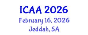 International Conference on Aeronautics and Aeroengineering (ICAA) February 16, 2026 - Jeddah, Saudi Arabia