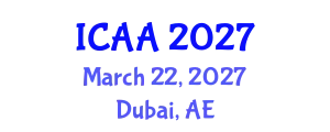 International Conference on Aeronautics and Aeroengineering (ICAA) March 22, 2027 - Dubai, United Arab Emirates