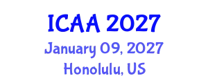 International Conference on Aeronautics and Aeroengineering (ICAA) January 09, 2027 - Honolulu, United States