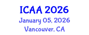 International Conference on Aeronautics and Aeroengineering (ICAA) January 05, 2026 - Vancouver, Canada