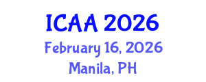 International Conference on Aeronautics and Aeroengineering (ICAA) February 16, 2026 - Manila, Philippines