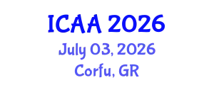 International Conference on Aeronautics and Aeroengineering (ICAA) July 03, 2026 - Corfu, Greece