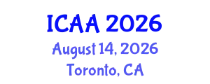International Conference on Aeronautics and Aeroengineering (ICAA) August 14, 2026 - Toronto, Canada