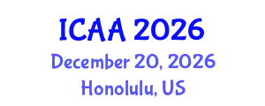 International Conference on Aeronautics and Aeroengineering (ICAA) December 20, 2026 - Honolulu, United States