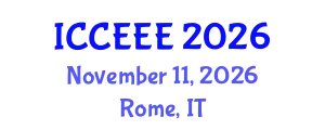 International Conference on Computing, Electrical and Electronic Engineering (ICCEEE) November 11, 2026 - Rome, Italy