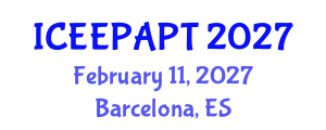 International Conference on Environmental Electrochemistry, Pollutant Analyses and Pollutant Treatment (ICEEPAPT) February 11, 2027 - Barcelona, Spain