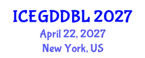International Conference on Educational Game Development and Game-Based Learning (ICEGDDBL) April 22, 2027 - New York, United States