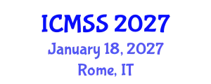 International Conference on Maritime Safety and Security (ICMSS) January 18, 2027 - Rome, Italy
