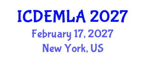 International Conference on Data Engineering and Machine Learning Applications (ICDEMLA) February 17, 2027 - New York, United States