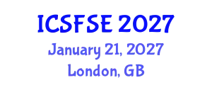 International Conference on Structural Fire Safety Engineering (ICSFSE) January 21, 2027 - London, United Kingdom