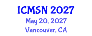 International Conference on Materials Science and Nanoscience (ICMSN) May 20, 2027 - Vancouver, Canada